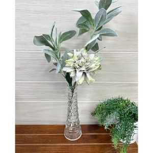 Vintage Whitehall Cubist Indiana Glass Clear Bud Vases